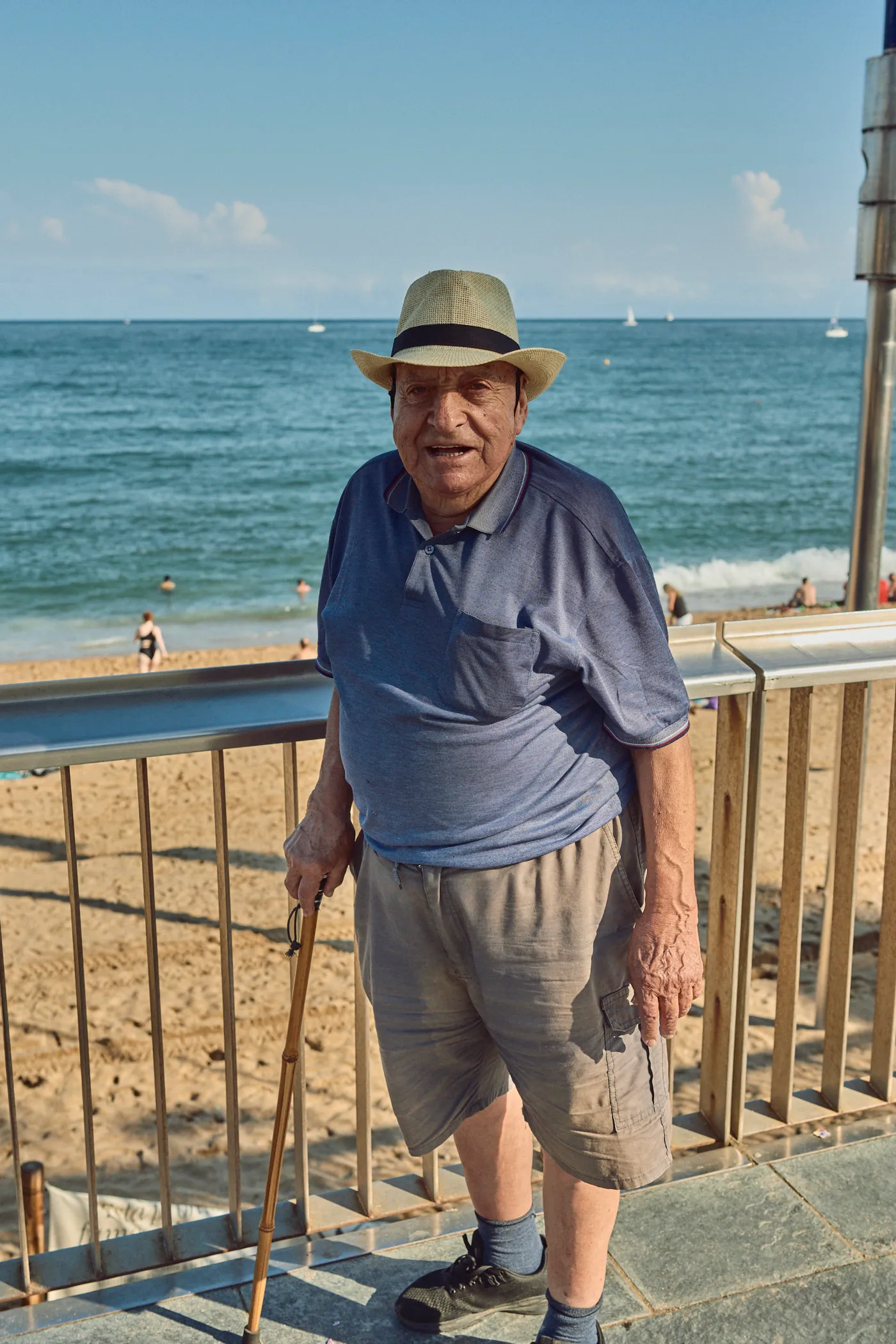 Elderly man seafront portrait