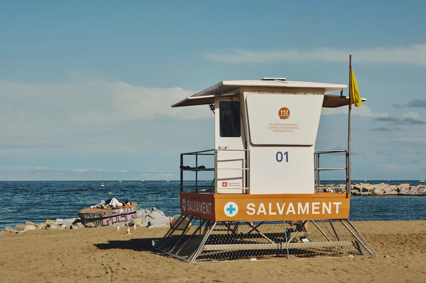 Lifeguard tower barceloneta beach