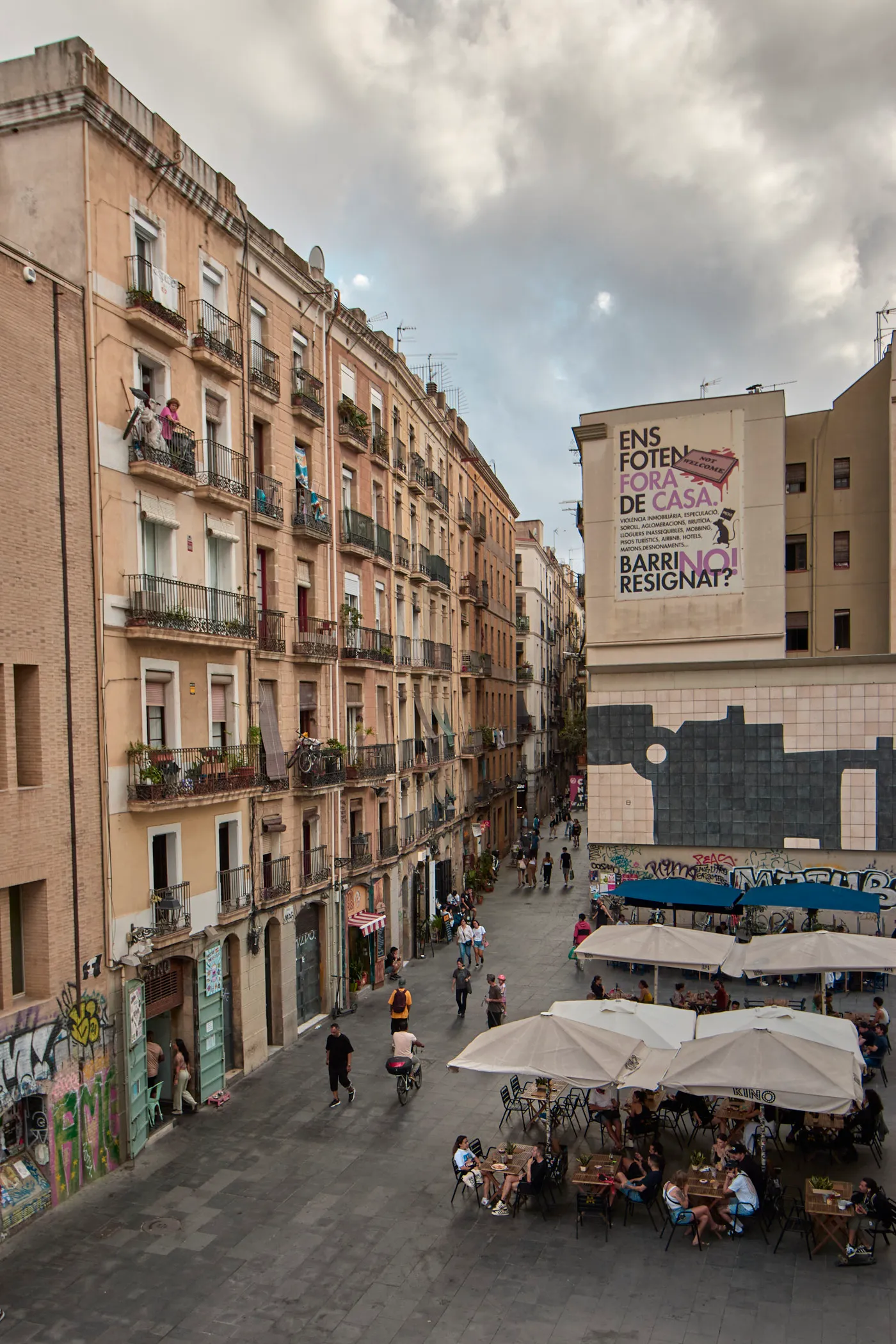 Raval street market aerial