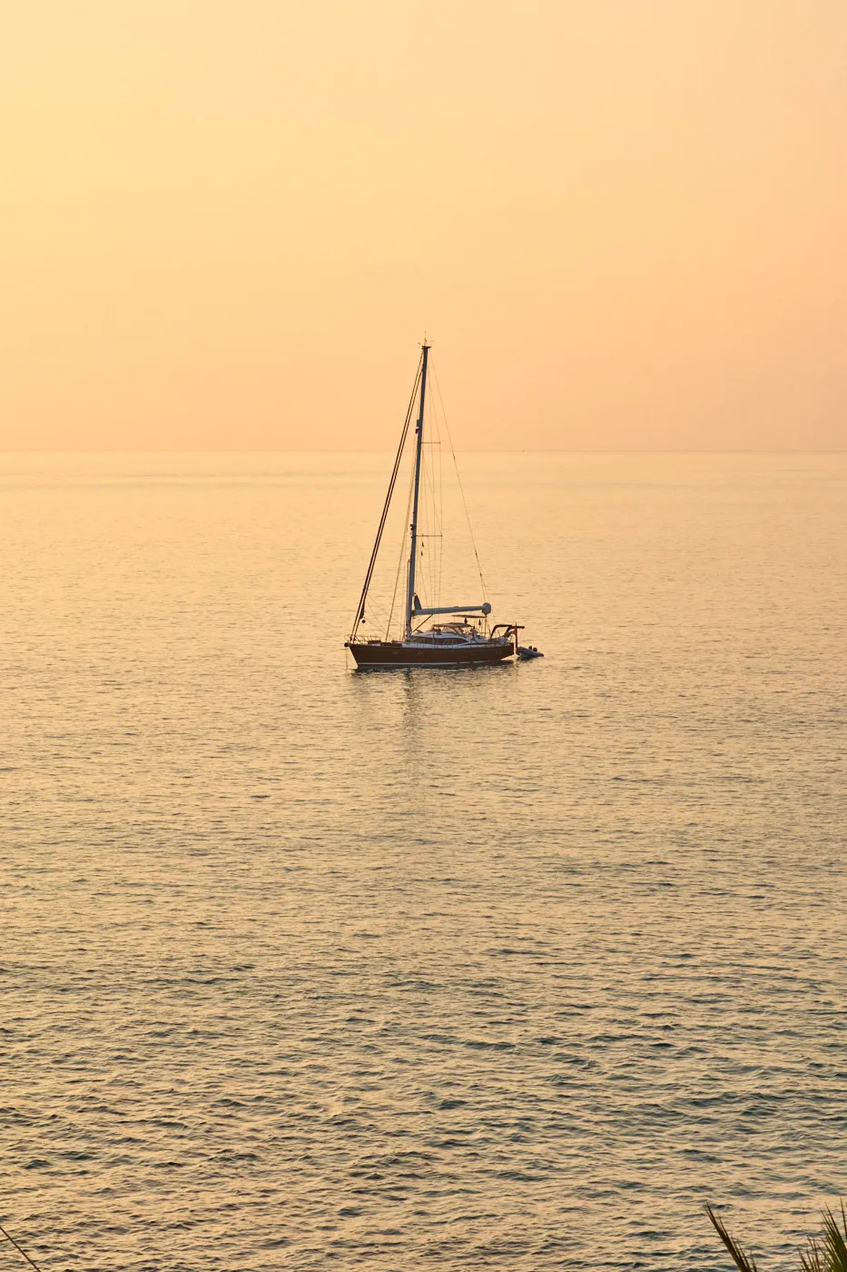 Sailboat golden hour mediterranean