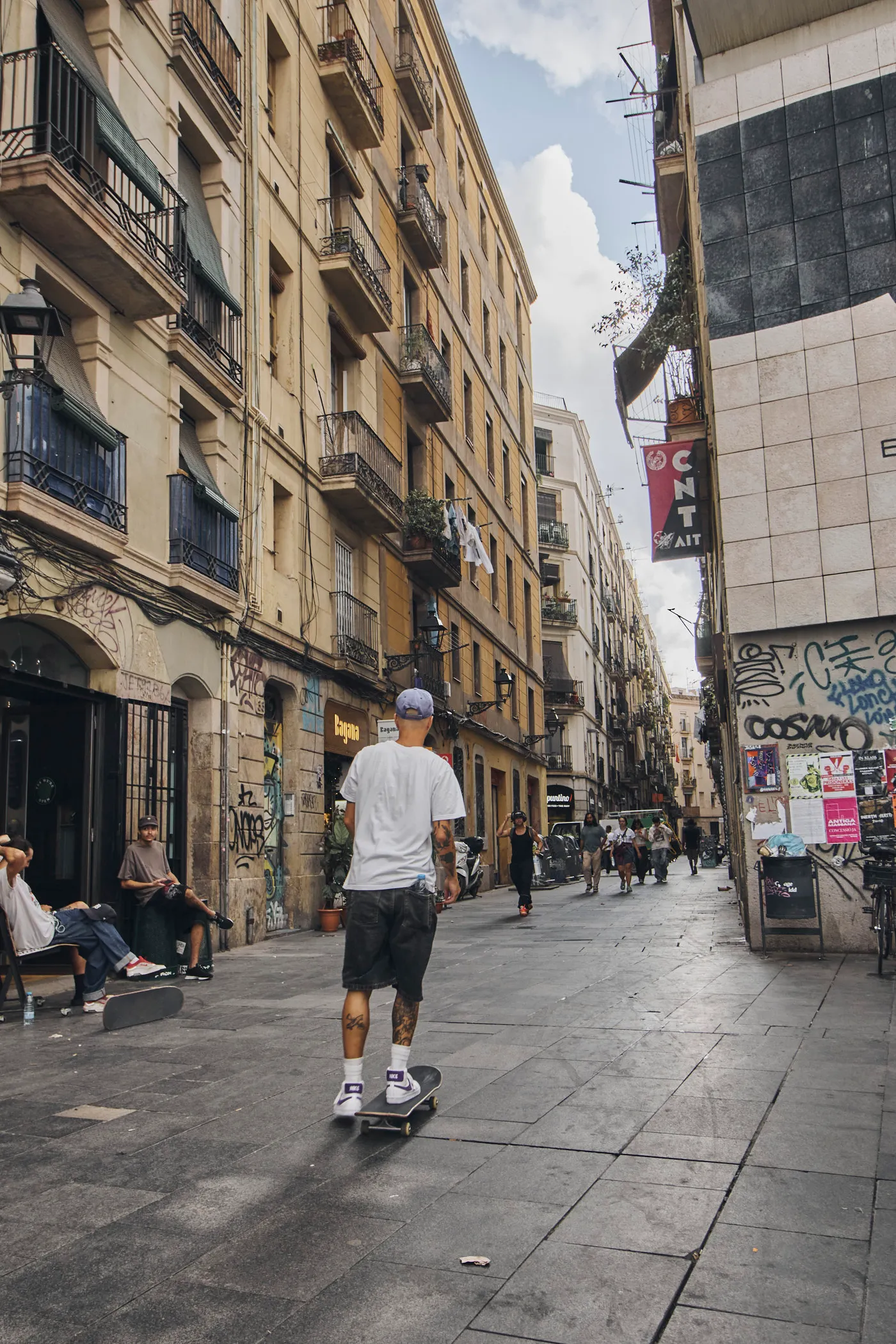 Skater riding raval street