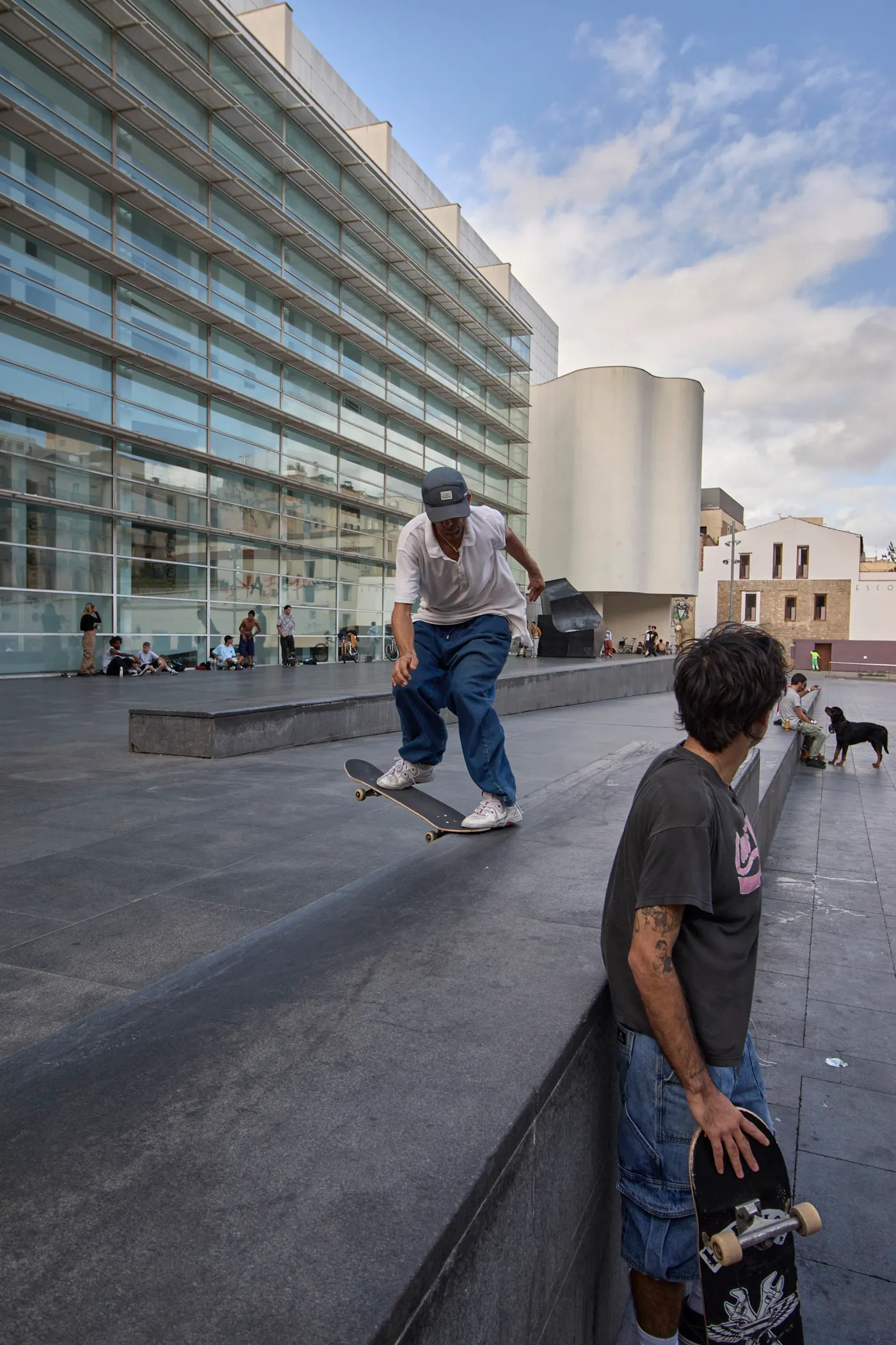 Skaters at macba barcelona