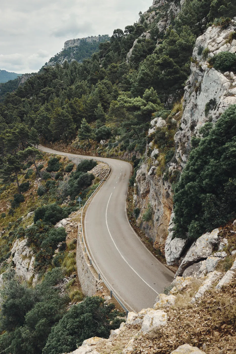Winding mountain road mallorca