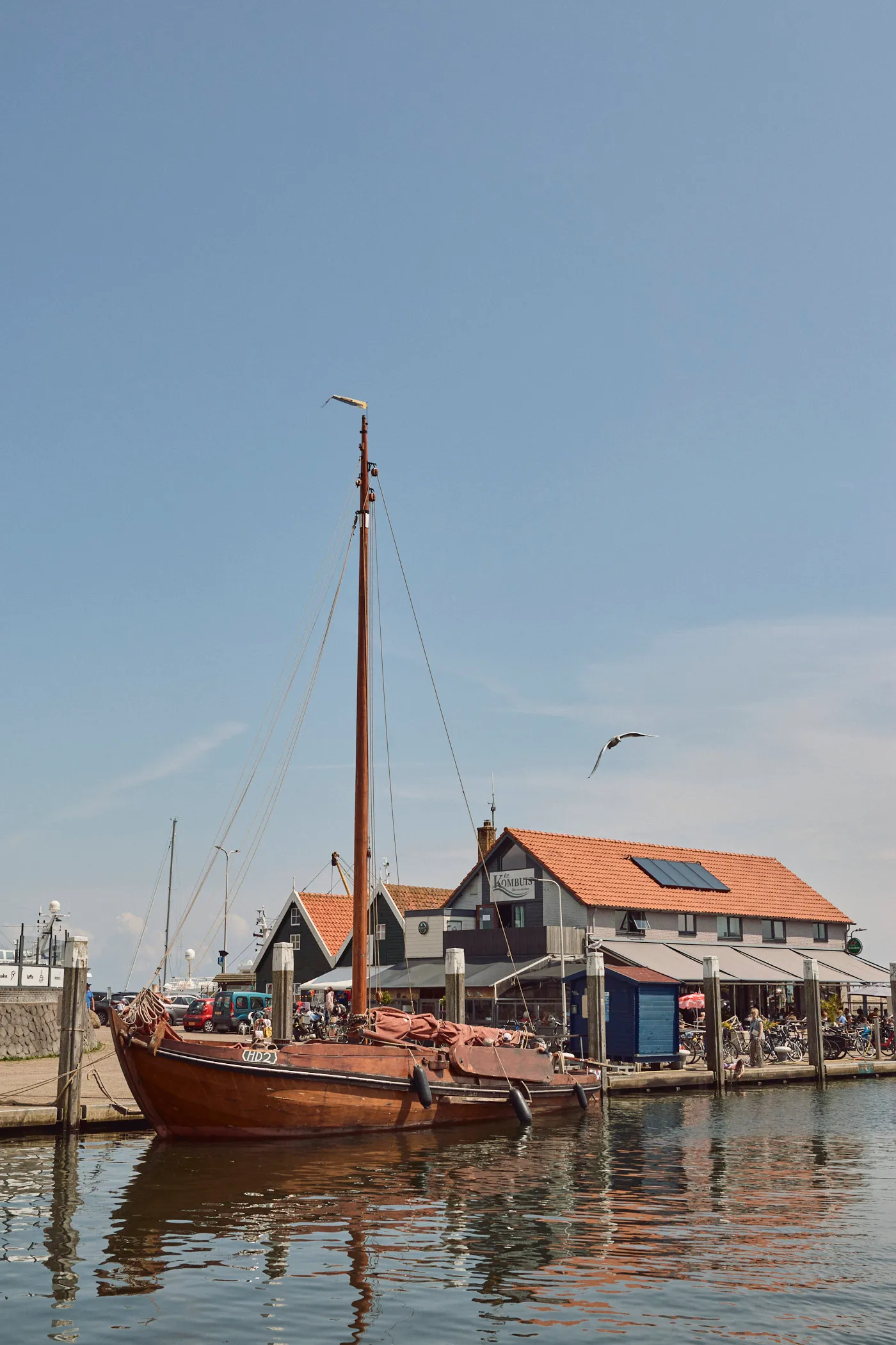 Wooden sailboat harbor